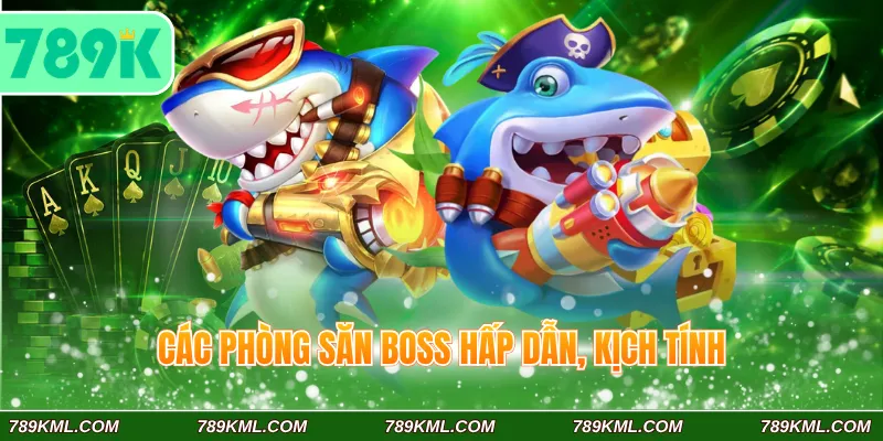 TP Bắn Cá 789K - Đồ Họa Đỉnh Cao, Săn Boss Đại Dương Cực Đã 4 Các phòng săn Boss hấp dẫn, kịch tính
